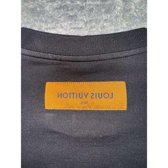 Louis Vuitton LV Cartoons Jacquard Black White Logo Short Sleeve T-Shirt Large L - Picture 10 of 13